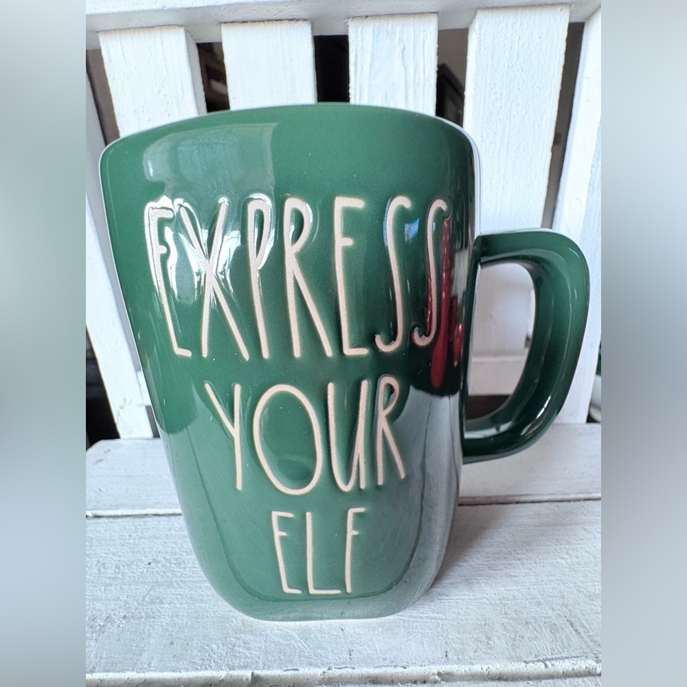 Rae Dunn Green Express Your Elf Mug